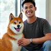 David Lee with his Shiba Inu, Milo