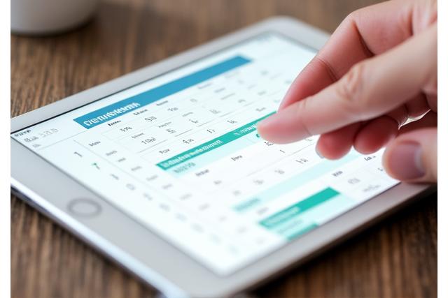 A close-up of a digital calendar displaying available appointment slots for dog training, emphasizing flexible scheduling.